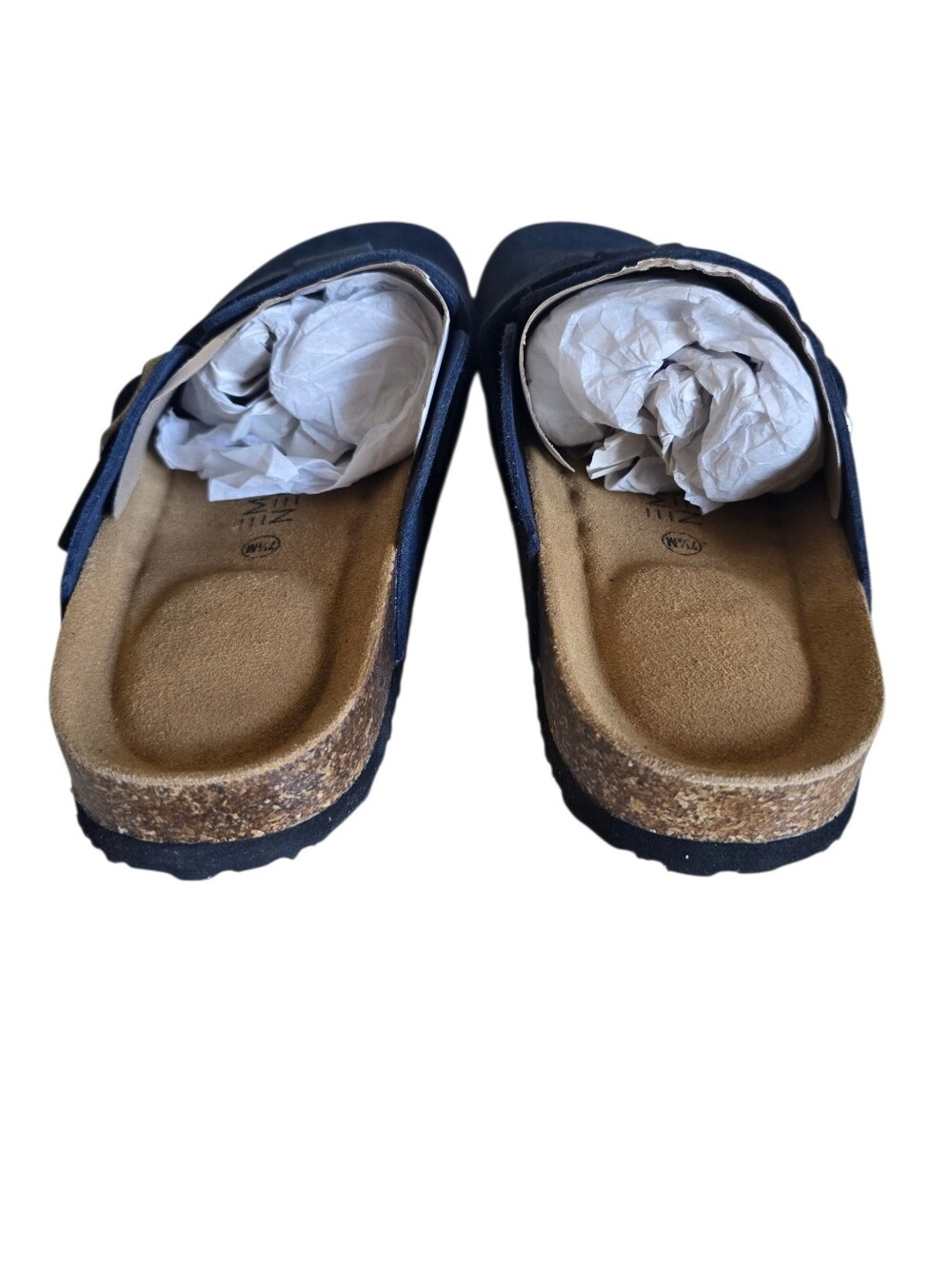 New 🤎 Emma New York Women's Nina Navy Suede Leather Cork Footbed Clogs - Picture 14 of 16